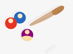 台球和台球杆插画台球和台球杆手绘图高清图片