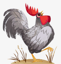 国画鸡手绘插画鸡高清图片