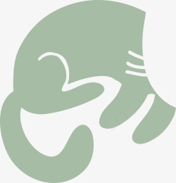 猫薄荷标签设计绿色卡通猫咪高清图片