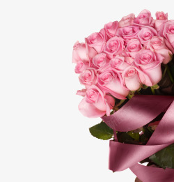 一束粉色玫瑰情人节素材