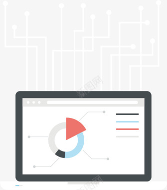 扁平化科技线条信息图表图标图标