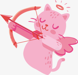 粉色创意猫咪矢量图素材