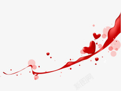 红色心形爱情水滴元素素材