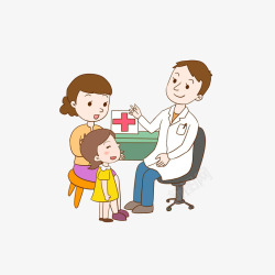 医疗服务矢量图卡通带小孩看医生的妈妈高清图片