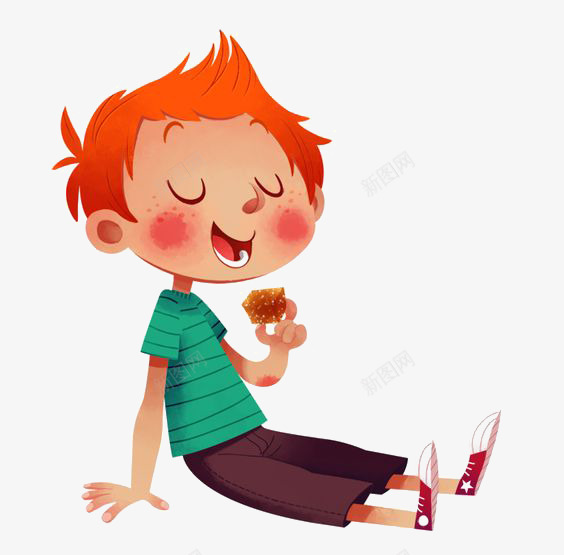 吃东西的小男孩png免抠素材_88icon https://88icon.com 卡通 嚼东西 小男孩 手绘 插画 欧美 红头发