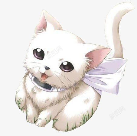 白色卡通可爱小猫png免抠素材_88icon https://88icon.com 卡通 可爱 白色