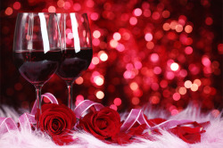 红酒玫瑰海报背景七夕情人节素材