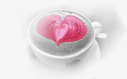 粉色爱心咖啡七夕情人节素材