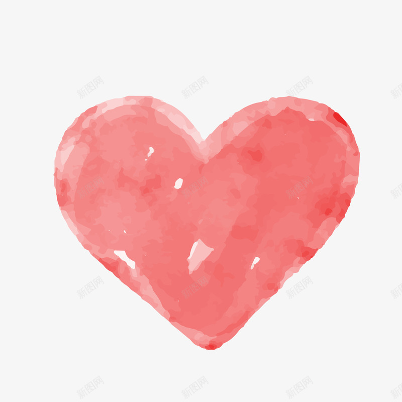 卡通红色水彩绘心形png免抠素材_88icon https://88icon.com 卡通心形 情人节装饰 红色水彩绘心形 背景装饰