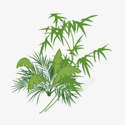 手绘绿色植物竹子素材