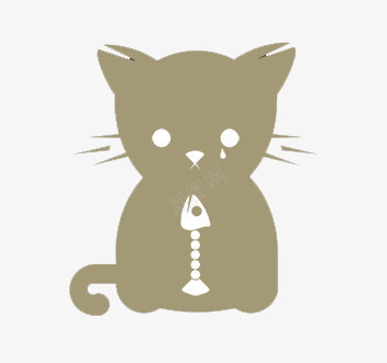 手绘猫吃鱼png免抠素材_88icon https://88icon.com 伤心的猫 小猫 手绘猫食 阿猫