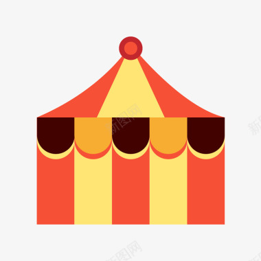 彩色扁平化马戏团帐篷矢量图图标图标