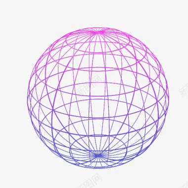 网格紫色蓝色渐变网格球体图标图标