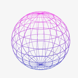 矢量线条球体紫色蓝色渐变网格球体图标高清图片