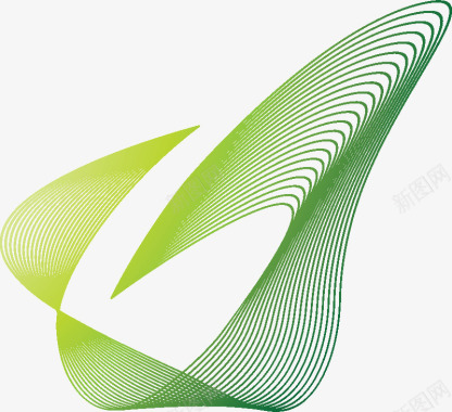 DNA科技logo绿色渐变科幻线条图标图标