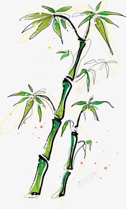 卡通手绘竹子矢量图素材