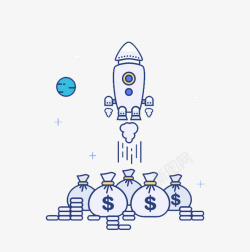 太空飞船金融插画素材