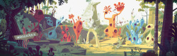 梦幻卡通森林背景图素材