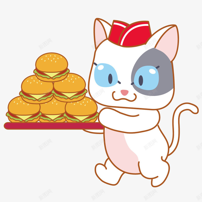 端着汉堡包的小猫png免抠素材_88icon https://88icon.com 动物 卡通 小猫 汉堡包 食物