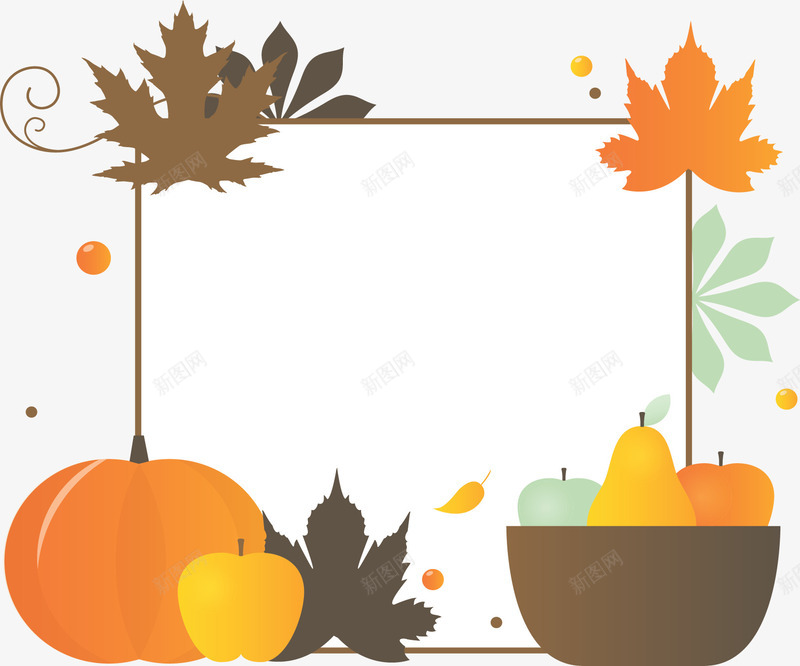 金秋丰收瓜果边框矢量图ai免抠素材_88icon https://88icon.com 丰收 丰收季 瓜果丰收 矢量png 秋季 立秋 金秋季 矢量图