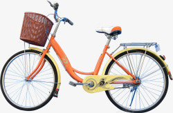 橙色自行车七夕情人节素材