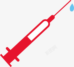 打疫苗插画红色创意打针元素矢量图高清图片