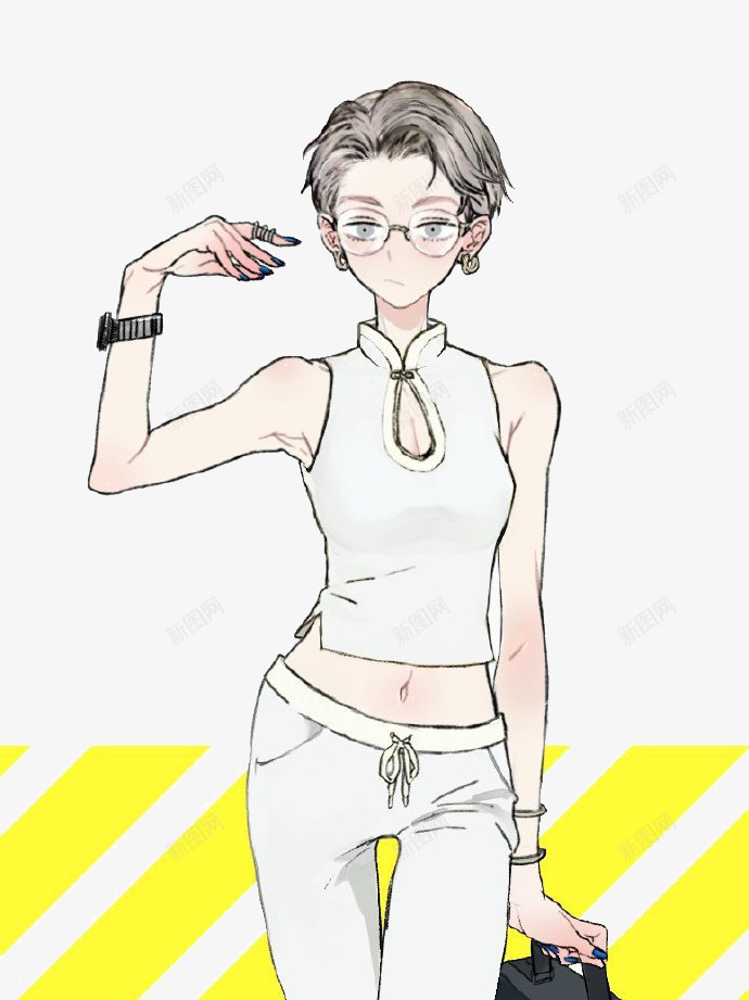 小清新手绘插画png免抠素材_88icon https://88icon.com 唯美 女生 少女风 手绘 插画 漫画 青春