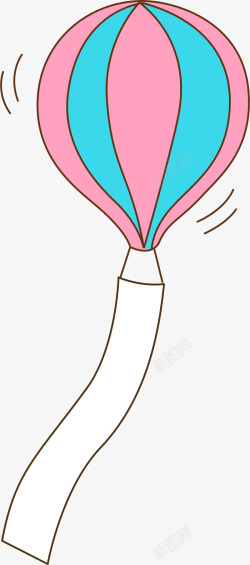 卡通热气球横幅矢量图素材