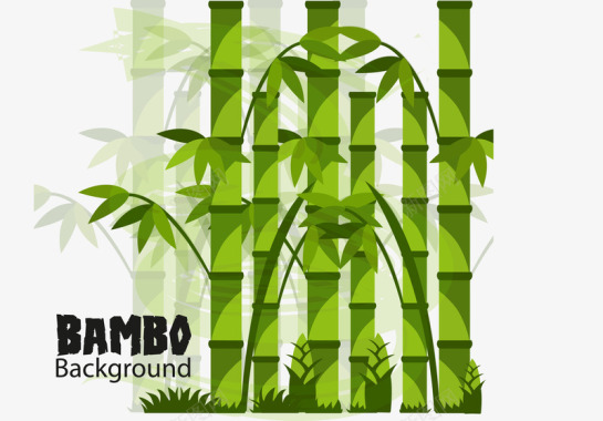 竹叶绿色竹子矢量图图标图标