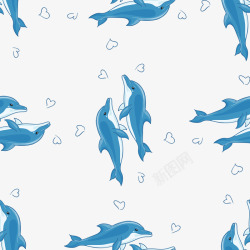 夏日世界海洋日元素海豚双舞背景矢量图素材