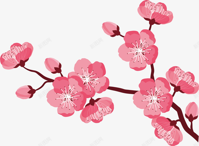 粉色水彩樱花矢量图ai免抠素材_88icon https://88icon.com 卡通手绘 树枝 樱花 樱花漫画 水彩 矢量图 粉色 花卉 花朵