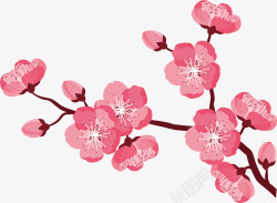 粉色水彩樱花矢量图素材