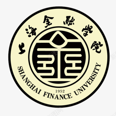 中国风小标签装饰简约装饰上海金融学院圆形标签图标图标