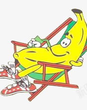 黄色香蕉创意png免抠素材_88icon https://88icon.com 微笑表情 椅子 香蕉人