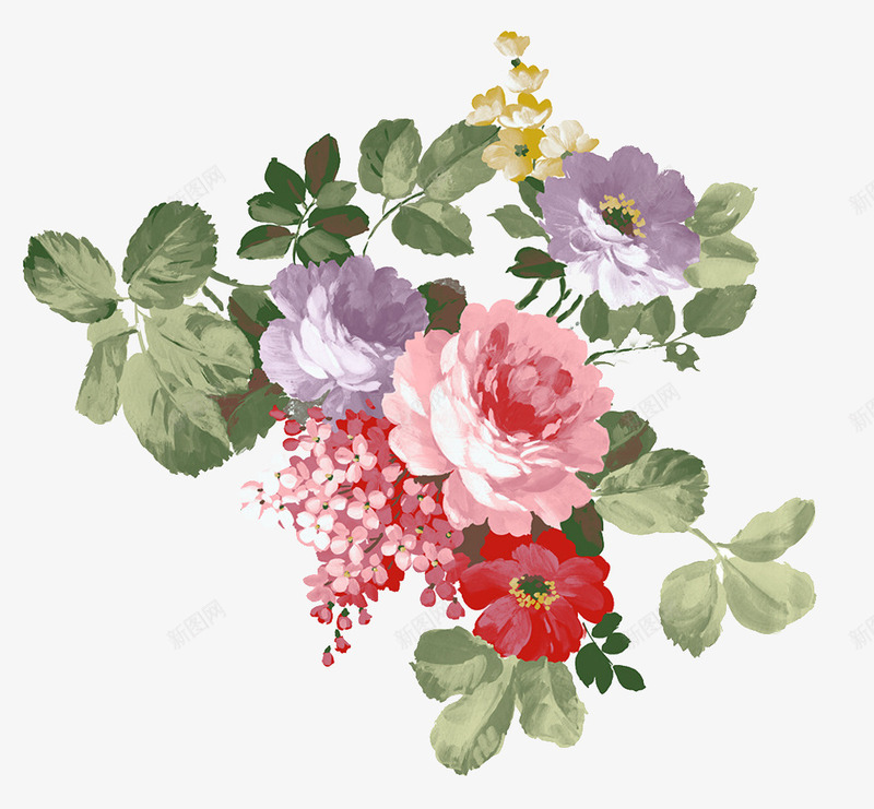 手绘水彩花卉插画png免抠素材_88icon https://88icon.com 插画 水彩 花卉