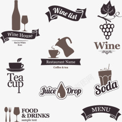 咖啡标签餐厅与咖啡馆标签高清图片