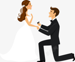 求婚插画结婚卡通手绘插画矢量图高清图片