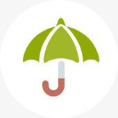绿色雨伞卡通图标图标