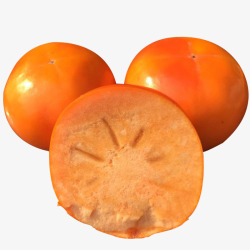 新鲜柿子脆柿甜柿子实物素材