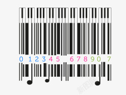 钢琴条形码钢琴创意商场电商商品条形码矢量图高清图片