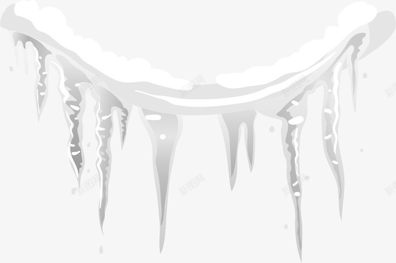 白色简约冰柱png免抠素材_88icon https://88icon.com 冬天 寒冬 白色冰柱 简约冰块 装饰图案