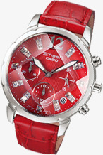 红色时尚新款女式手表素材