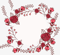 红色情人节玫瑰花圈素材