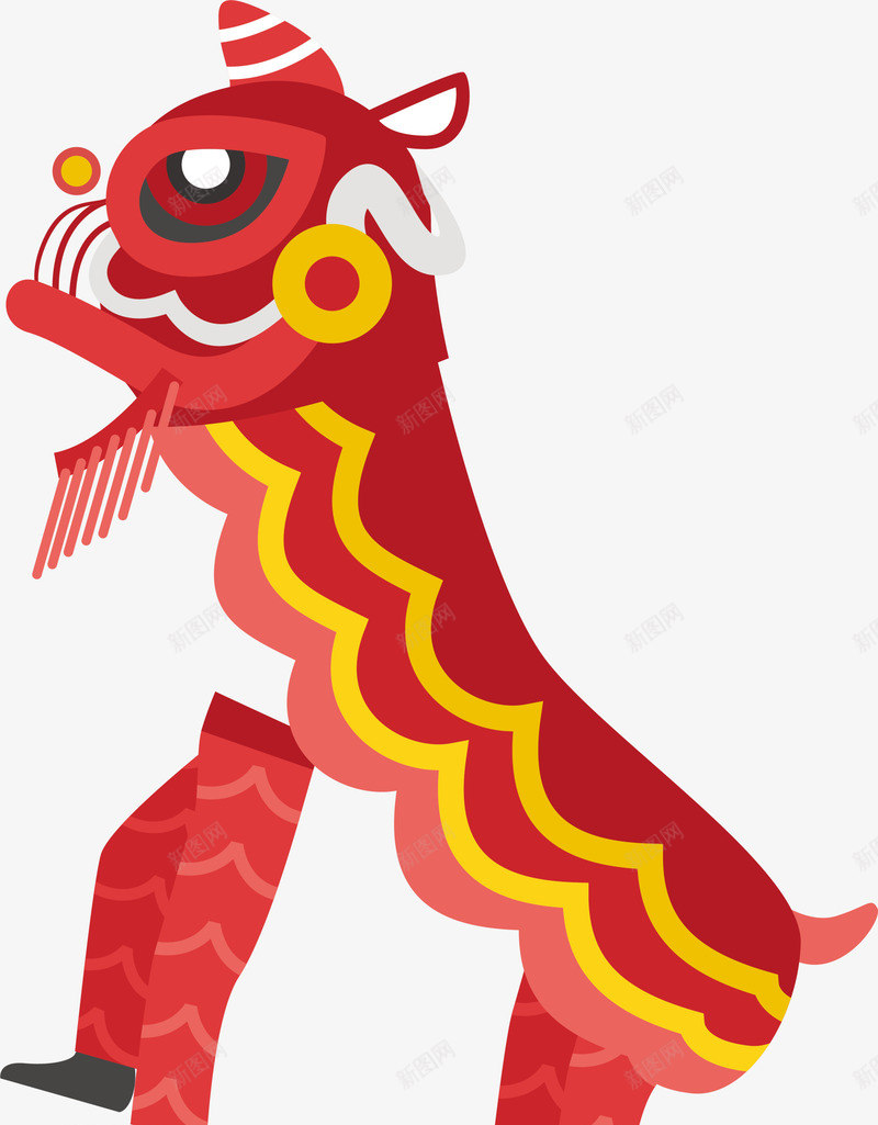 红色中国风舞狮png免抠素材_88icon https://88icon.com 中国风 免抠PNG 庆典 活动 红色 舞狮 装饰图案