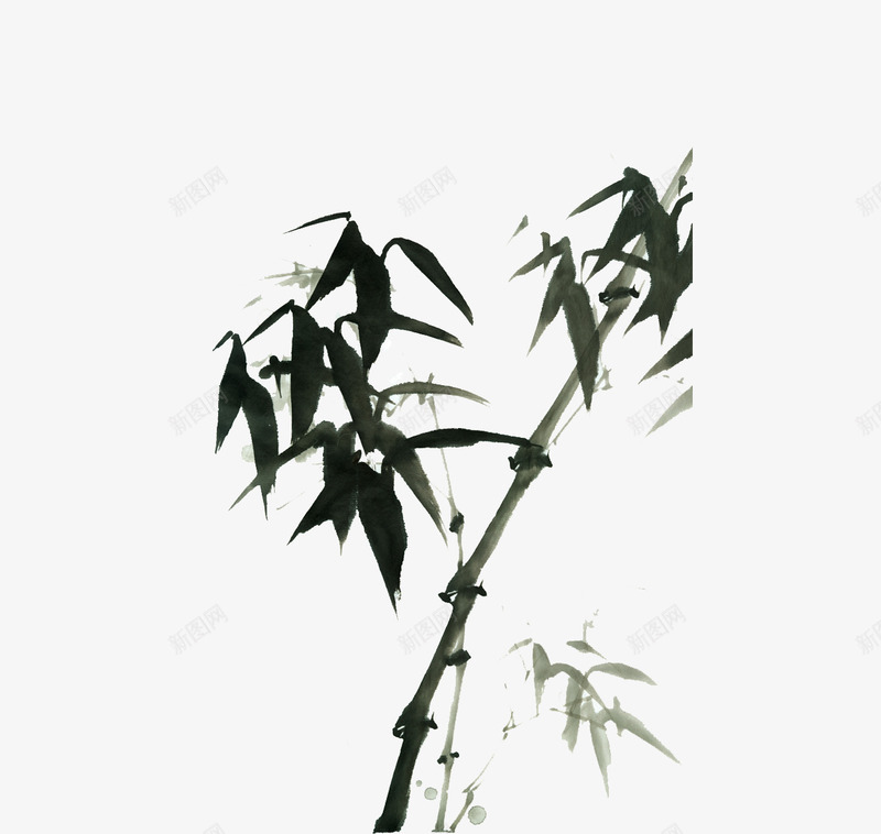 水墨竹子png免抠素材_88icon https://88icon.com 中国元素 中国风 中国风素材 国画 水墨 水墨风格