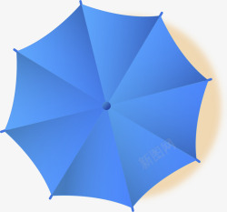 夏季沙滩蓝色大伞素材