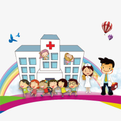 儿科妇幼保健儿科医院卡通插画图标高清图片