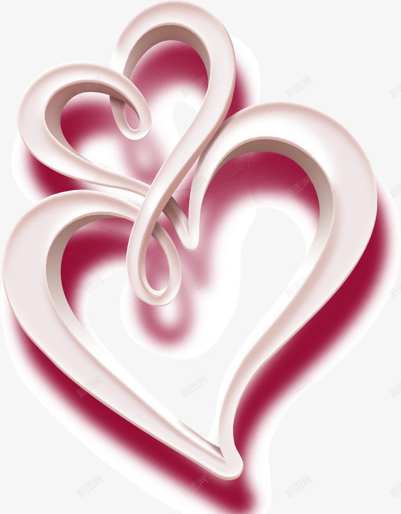 浪漫爱心元素矢量图ai免抠素材_88icon https://88icon.com 心形 情人节元素 浪漫 花纹 矢量图