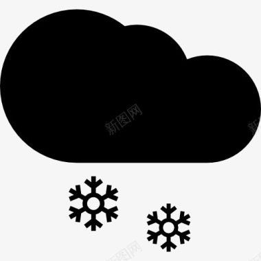 冬天雪人下雪的天空图标图标
