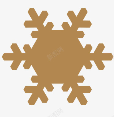冬天松树咖啡色之雪花2图标图标